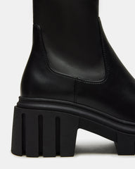BOOMBA Black Lug Sole Ankle Boot | Women's Booties | Steve Madden Sale