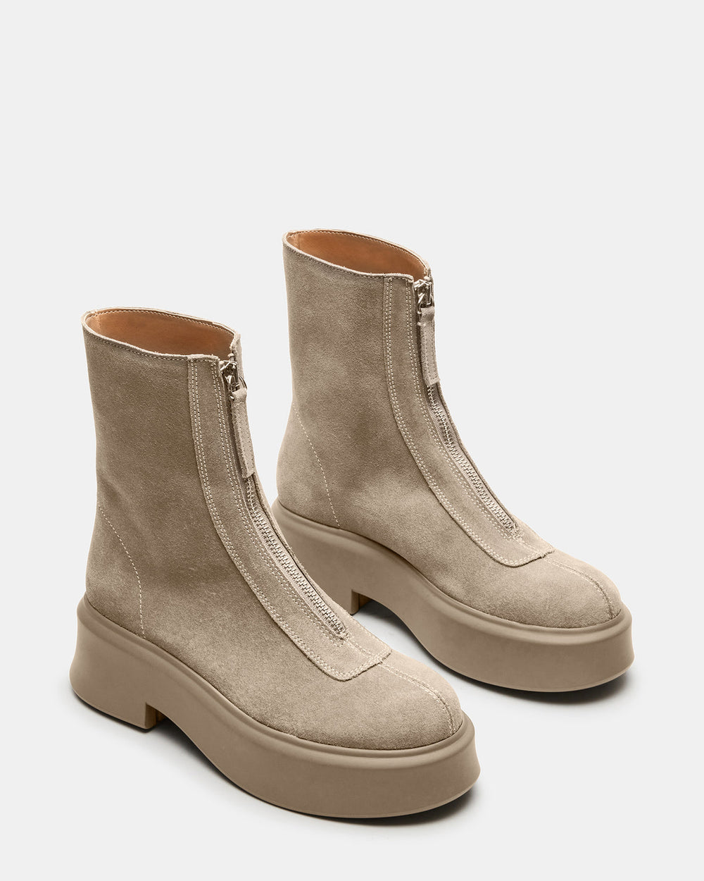 JONES Light Grey Zipper Lug Women's Ankle Boot | Steve Madden online
