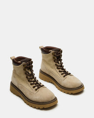 CINO Taupe Suede Women's Lug Lace-Up Ankle Boot | Steve Madden outlet