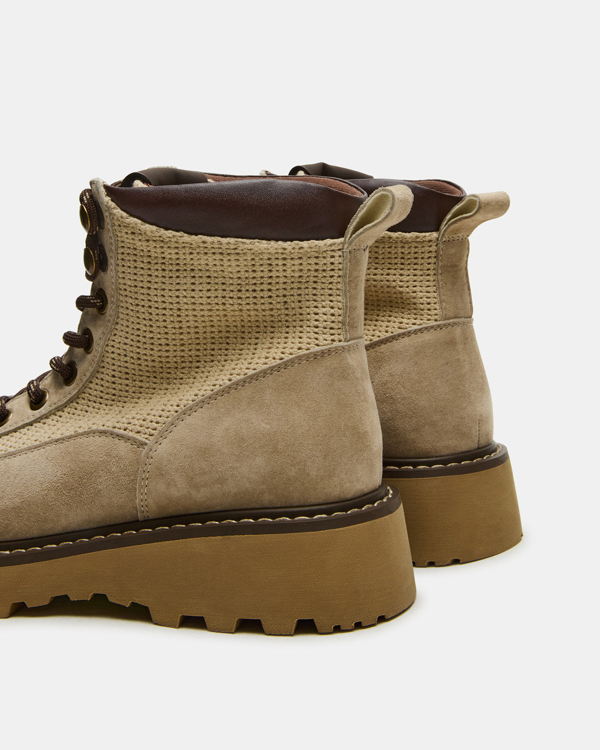 CINO Taupe Suede Women's Lug Lace-Up Ankle Boot | Steve Madden outlet
