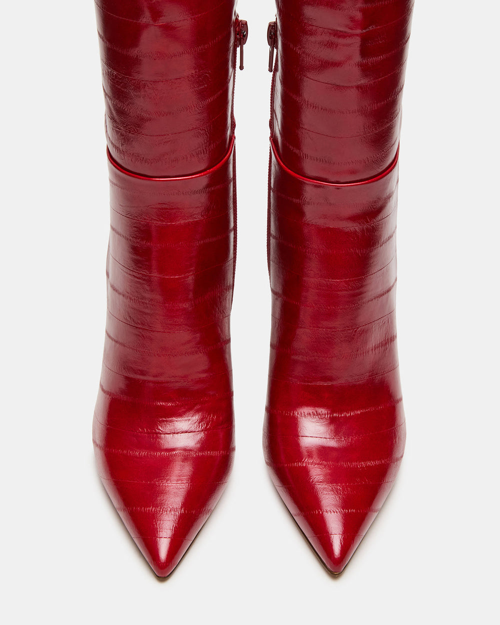 NITRO Red Eel Wide Calf Pointed-Toe Stiletto Heel Knee-High Women's Boots | Steve Madden for Sale