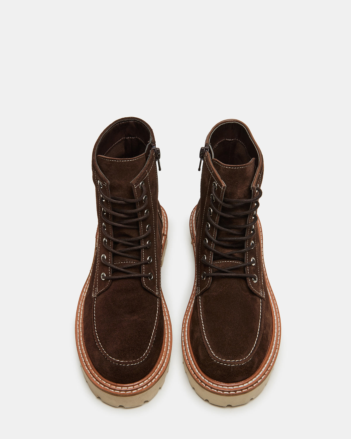 FOREST Brown Suede Lug Ankle Boot | Women's Booties | Steve Madden on Sale