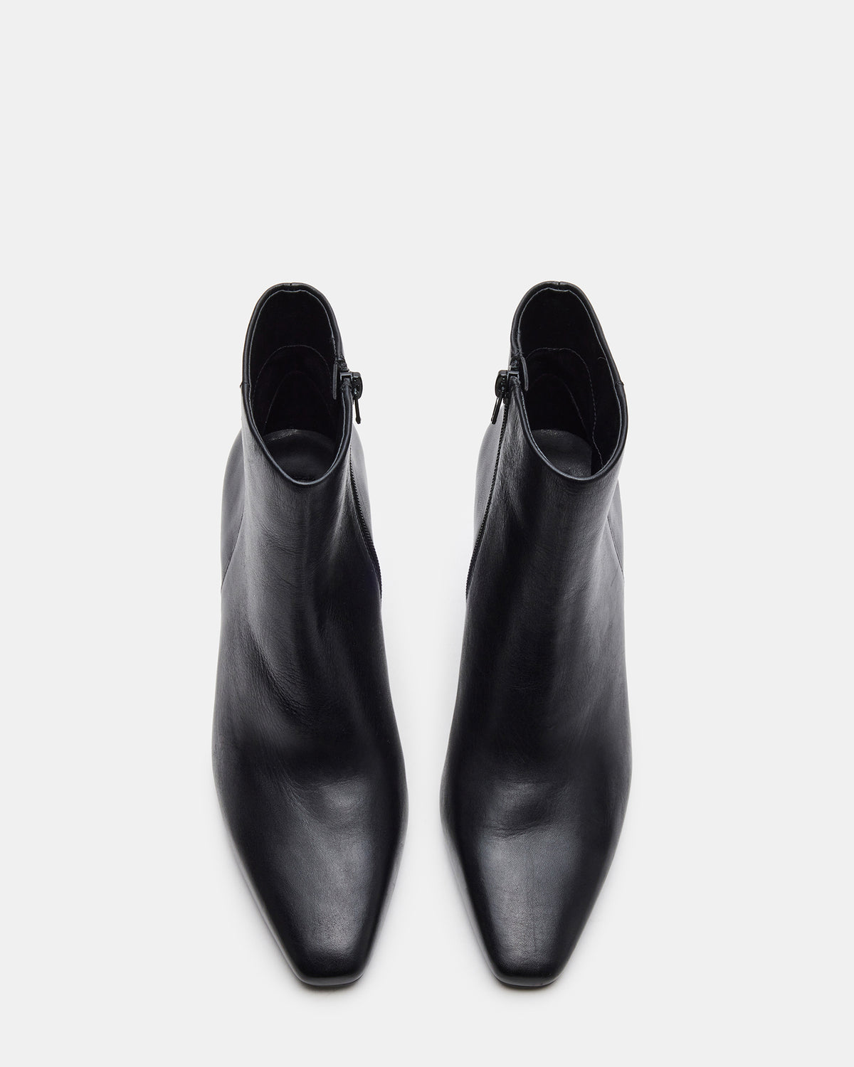 AIDAN Black Leather Block Heel Ankle Boot | Women's Booties | Steve Madden discount