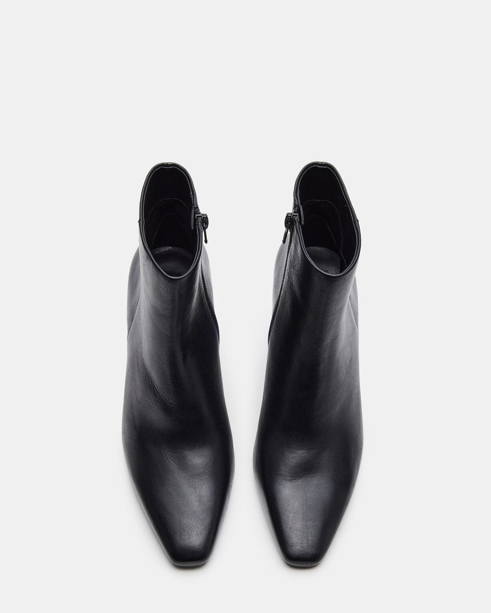 AIDAN Black Leather Block Heel Ankle Boot | Women's Booties | Steve Madden discount