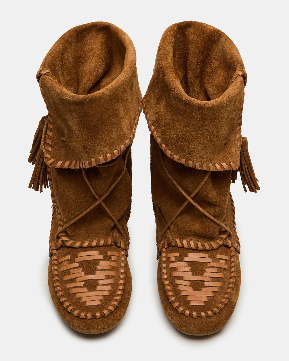 TIPPETT Chestnut Suede Fold-Over Tassel Boot | Women's Boots | Steve Madden US