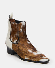 ALFONSA Brown Multi Chelsea Block Heel Women's Ankle Boot | Steve Madden outlet