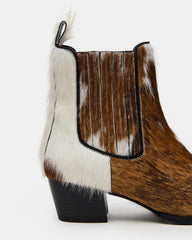 ALFONSA Brown Multi Chelsea Block Heel Women's Ankle Boot | Steve Madden outlet