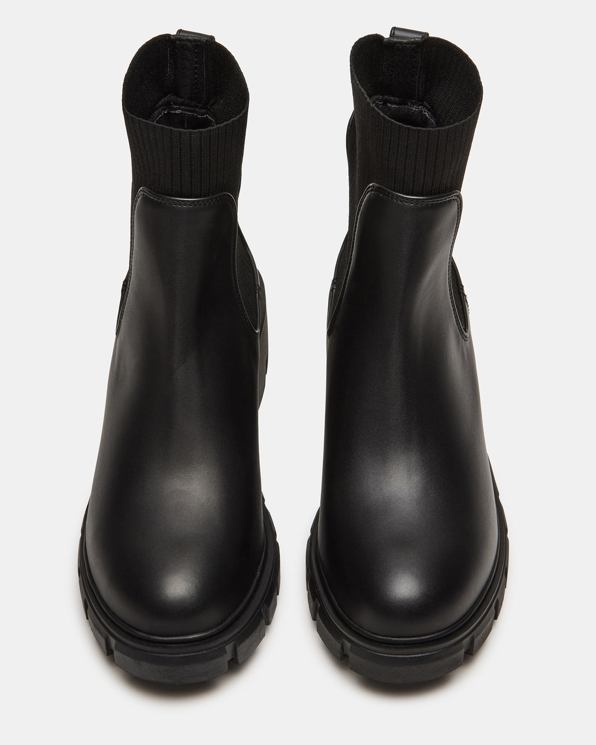 HUTCHH20 Black Water-Resistant Lug Sole Ankle Boot | Women's Booties | Steve Madden on Sale