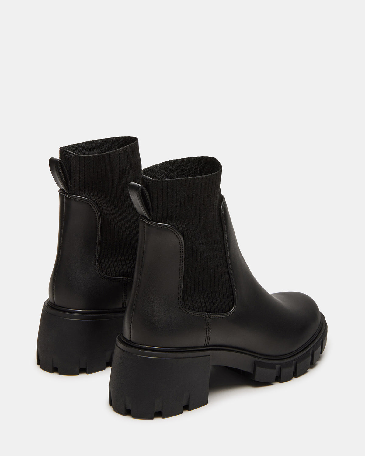 HUTCHH20 Black Water-Resistant Lug Sole Ankle Boot | Women's Booties | Steve Madden on Sale