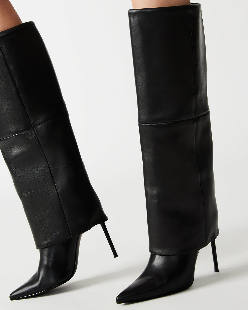 SMITH Black Leather Women's Cuffed Stiletto Boot | Steve Madden near me
