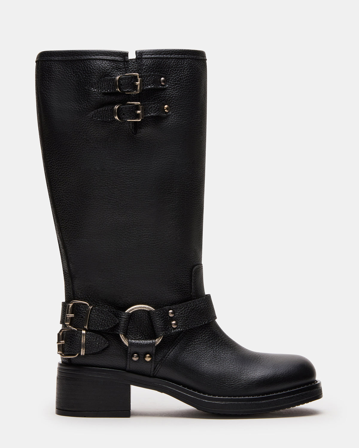 ASTOR Black Leather Wide Calf Knee-High Women's Boot | Steve Madden outlet