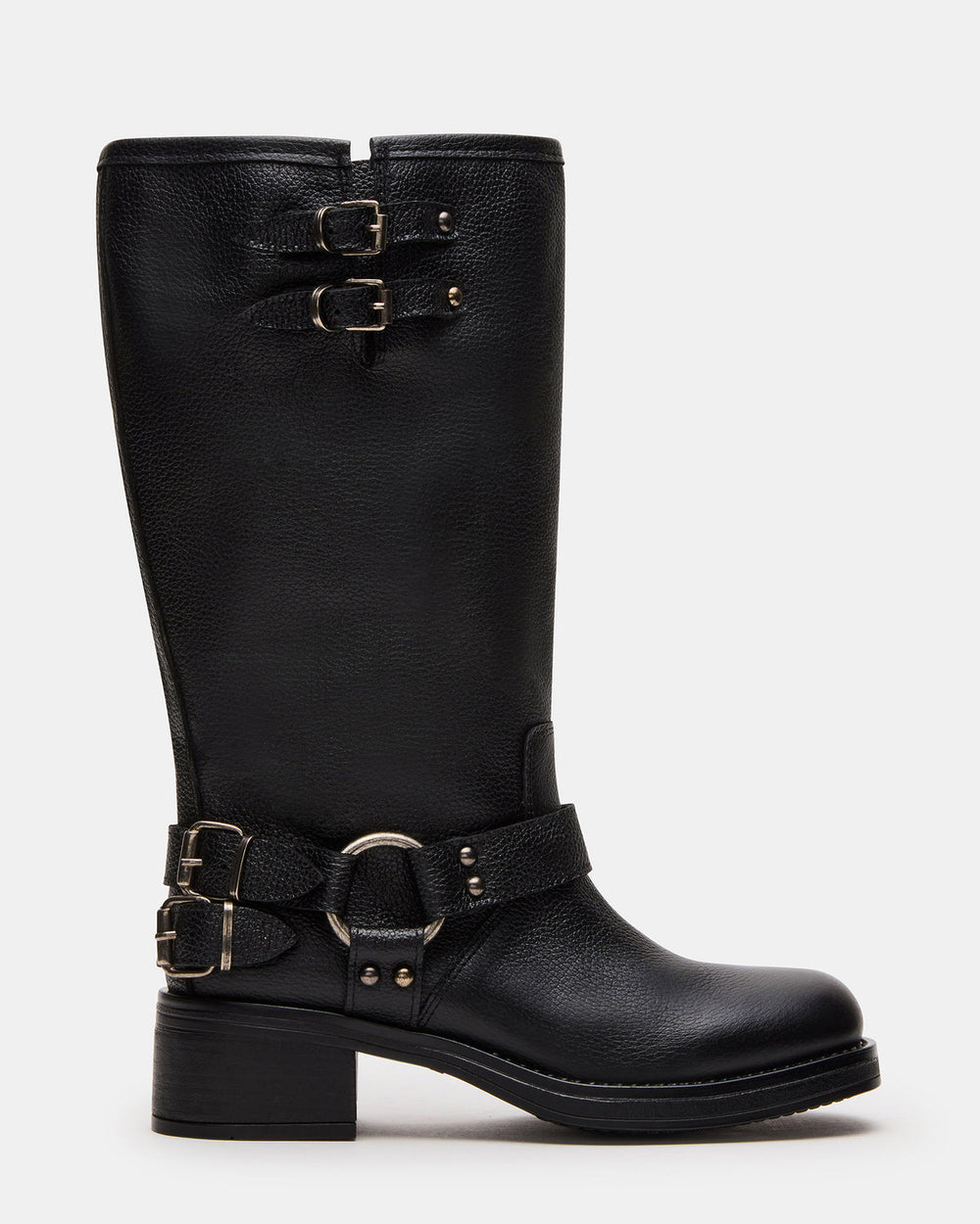 ASTOR Black Leather Wide Calf Knee-High Women's Boot | Steve Madden outlet