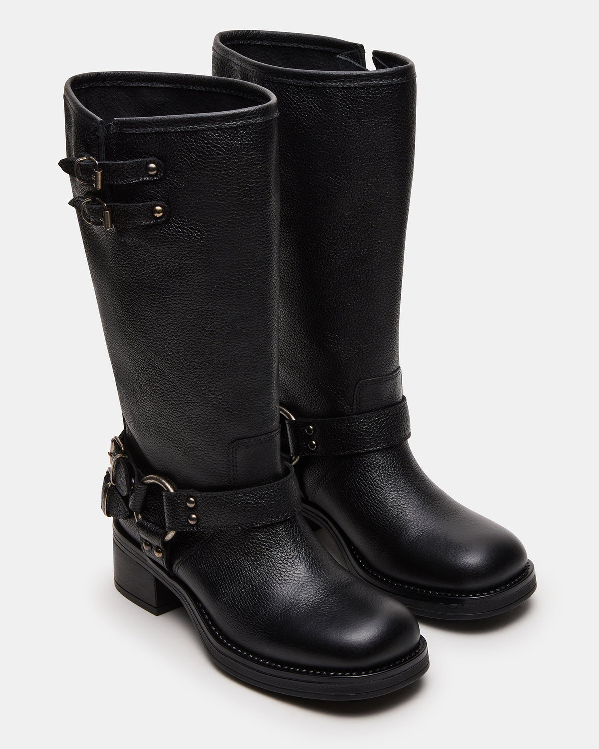 ASTOR Black Leather Wide Calf Knee-High Women's Boot | Steve Madden outlet