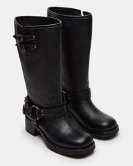 ASTOR Black Leather Wide Calf Knee-High Women's Boot | Steve Madden outlet
