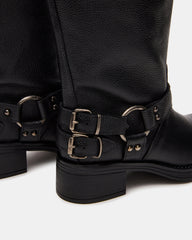 ASTOR Black Leather Wide Calf Knee-High Women's Boot | Steve Madden outlet