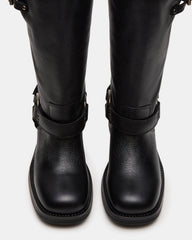 ASTOR Black Leather Wide Calf Knee-High Women's Boot | Steve Madden outlet