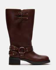 ASTOR Brown Leather Wide Calf Knee-High Women's Boot | Steve Madden Sale