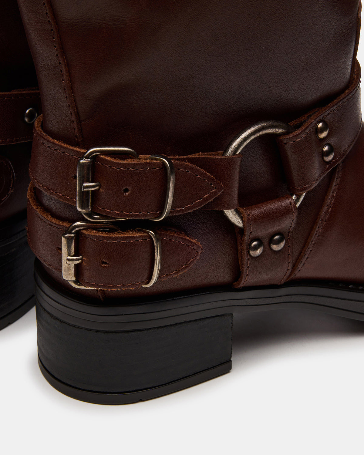 ASTOR Brown Leather Wide Calf Knee-High Women's Boot | Steve Madden Sale
