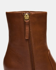 FARE Tan Leather Square Toe Women's Ankle Boot | Steve Madden on Sale