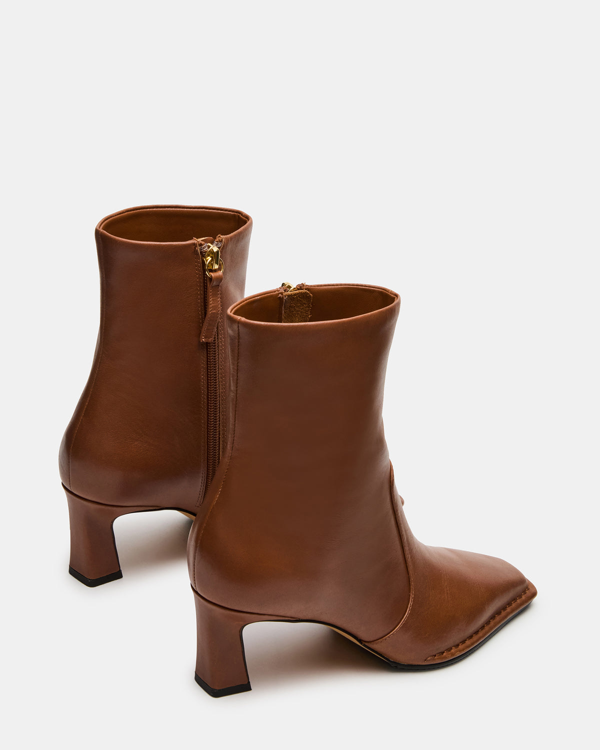 FARE Tan Leather Square Toe Women's Ankle Boot | Steve Madden on Sale