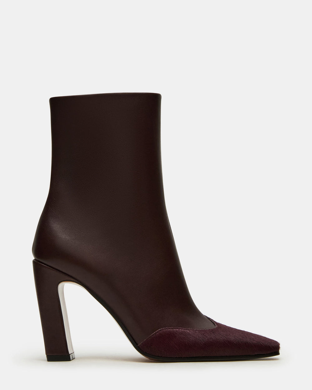 LYLE Burgundy Leather Square-Toe Heeled Women's Ankle Boot | Steve Madden near me