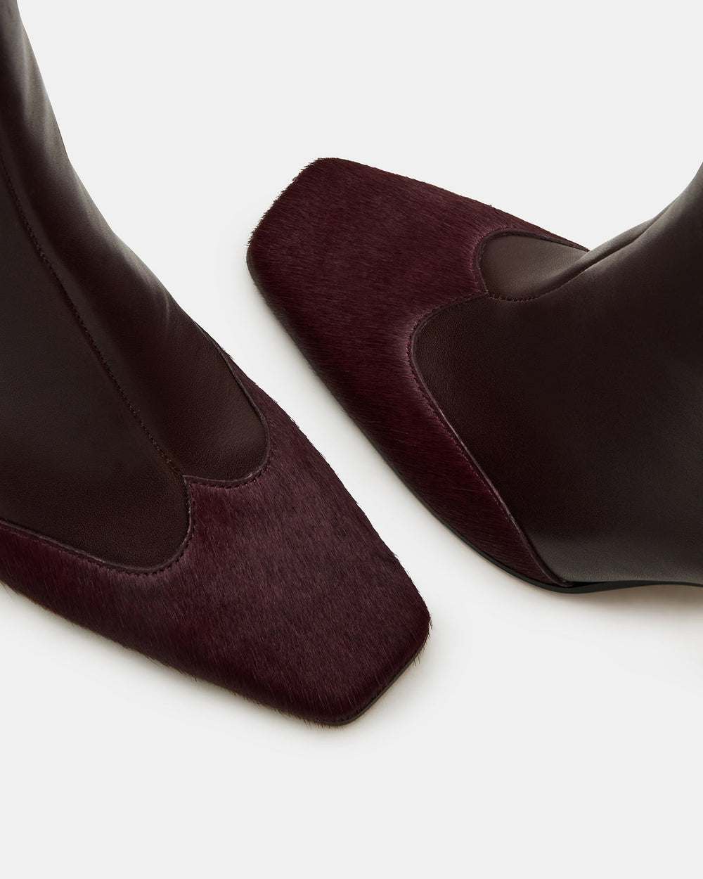 LYLE Burgundy Leather Square-Toe Heeled Women's Ankle Boot | Steve Madden near me