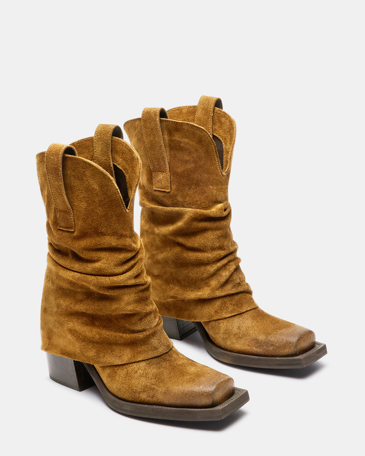 PIA Chestnut Suede Cuffed Boot | Women's Booties | Steve Madden discount