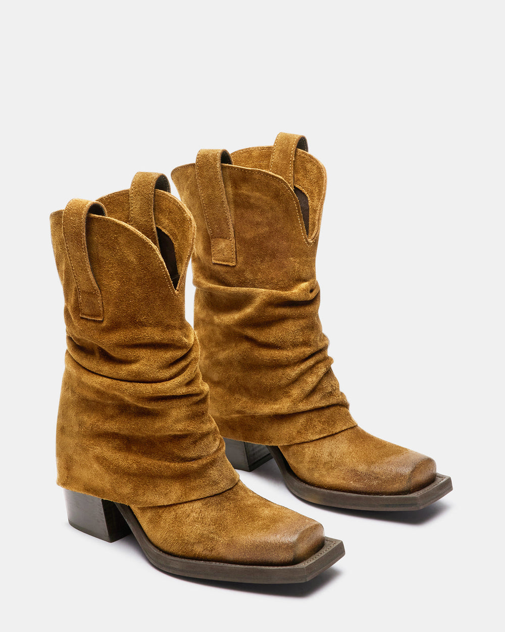 PIA Chestnut Suede Cuffed Boot | Women's Booties | Steve Madden discount
