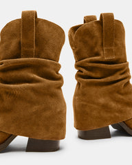 PIA Chestnut Suede Cuffed Boot | Women's Booties | Steve Madden discount