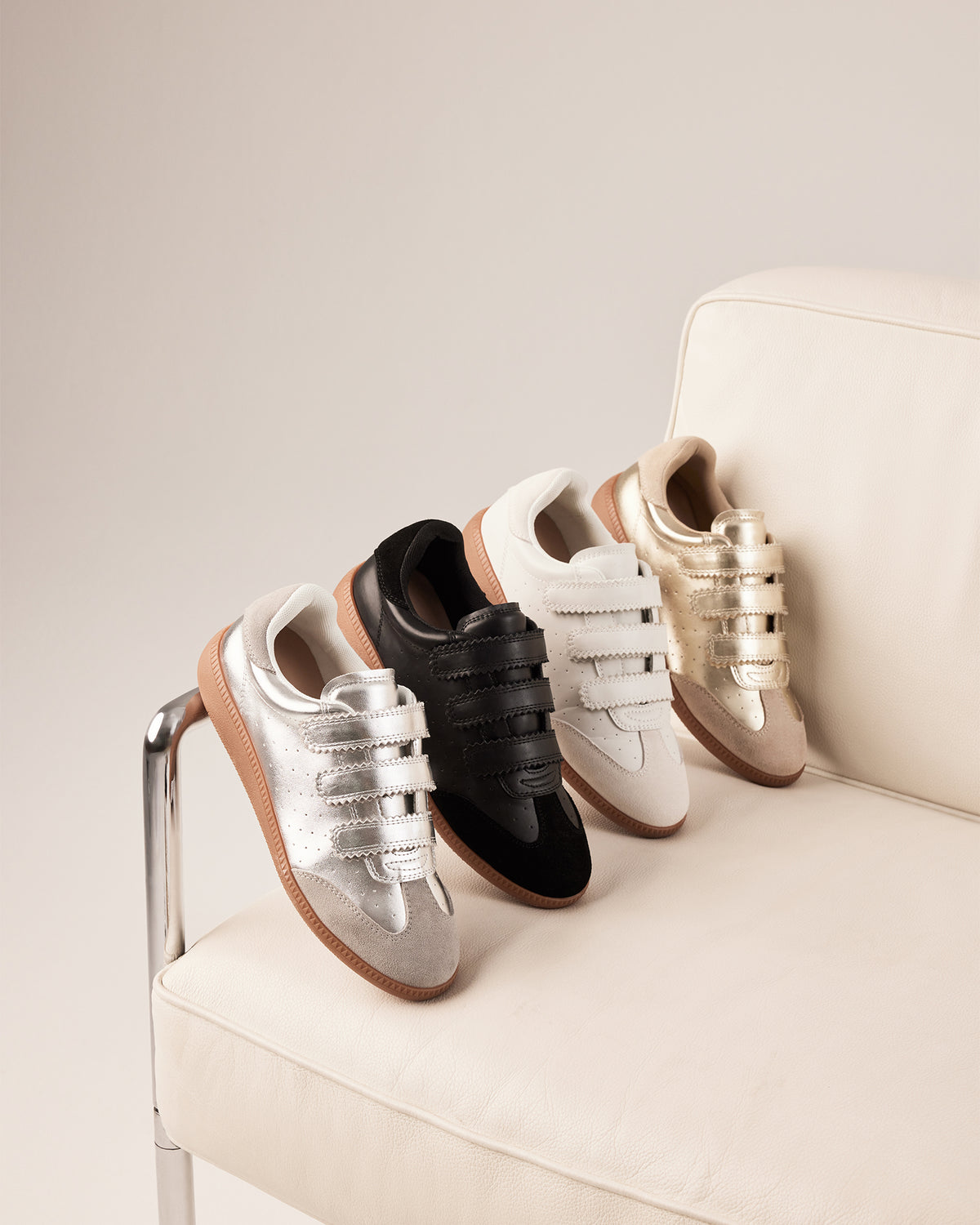 MOMENTUM White Velcro Low-Top Sneaker | Women's Sneakers | Steve Madden online