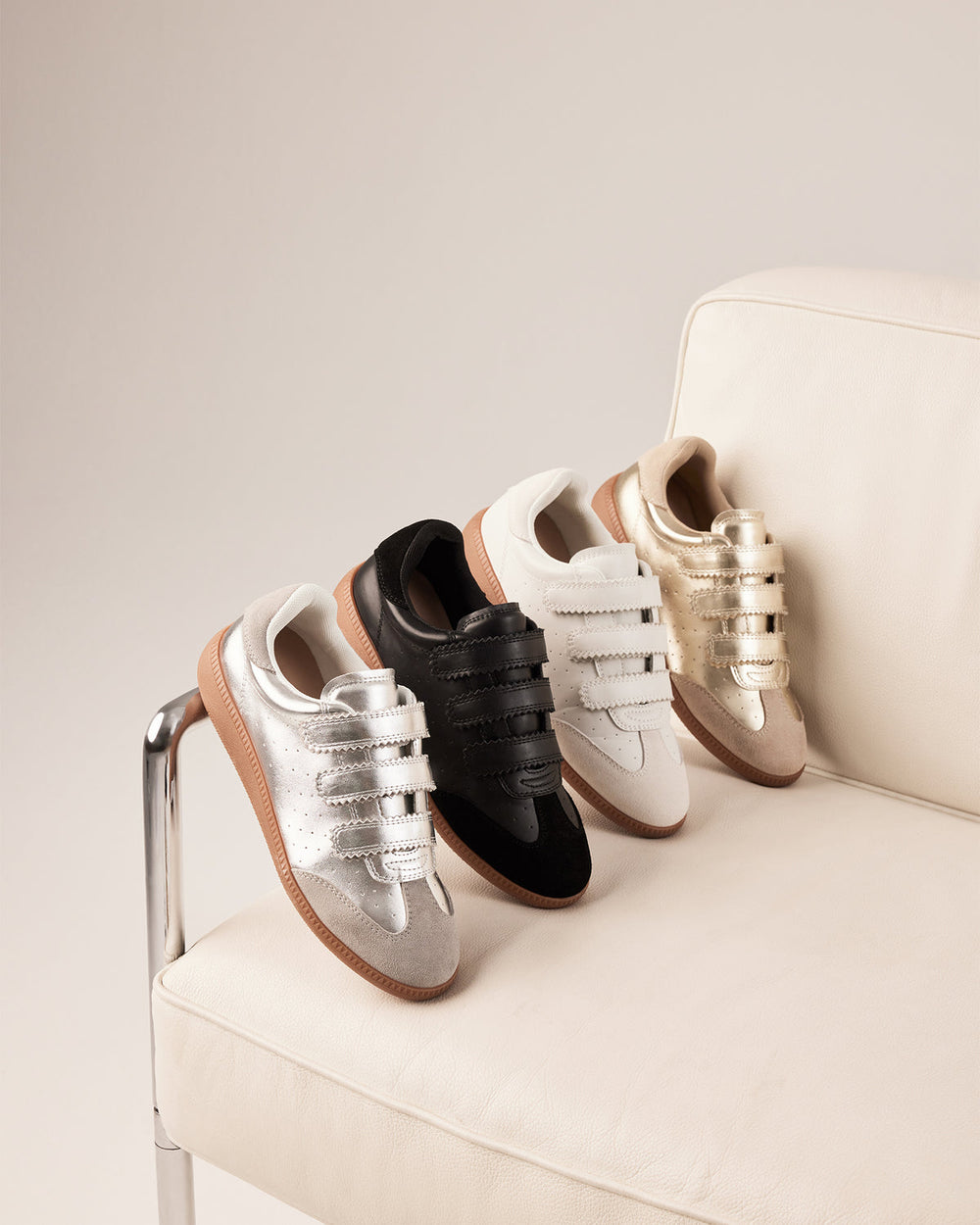 MOMENTUM White Velcro Low-Top Sneaker | Women's Sneakers | Steve Madden online