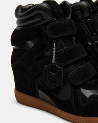 MAVIS Black Suede High-Top Velcro Women's Sneaker | Steve Madden US