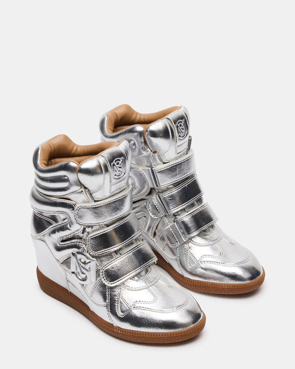 MAVIS Silver High-Top Velcro Women's Sneaker | Steve Madden US