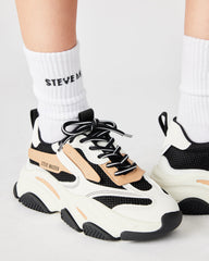 POSSESSION Black/Tan Platform Lace-Up Women's Sneaker | Steve Madden outlet