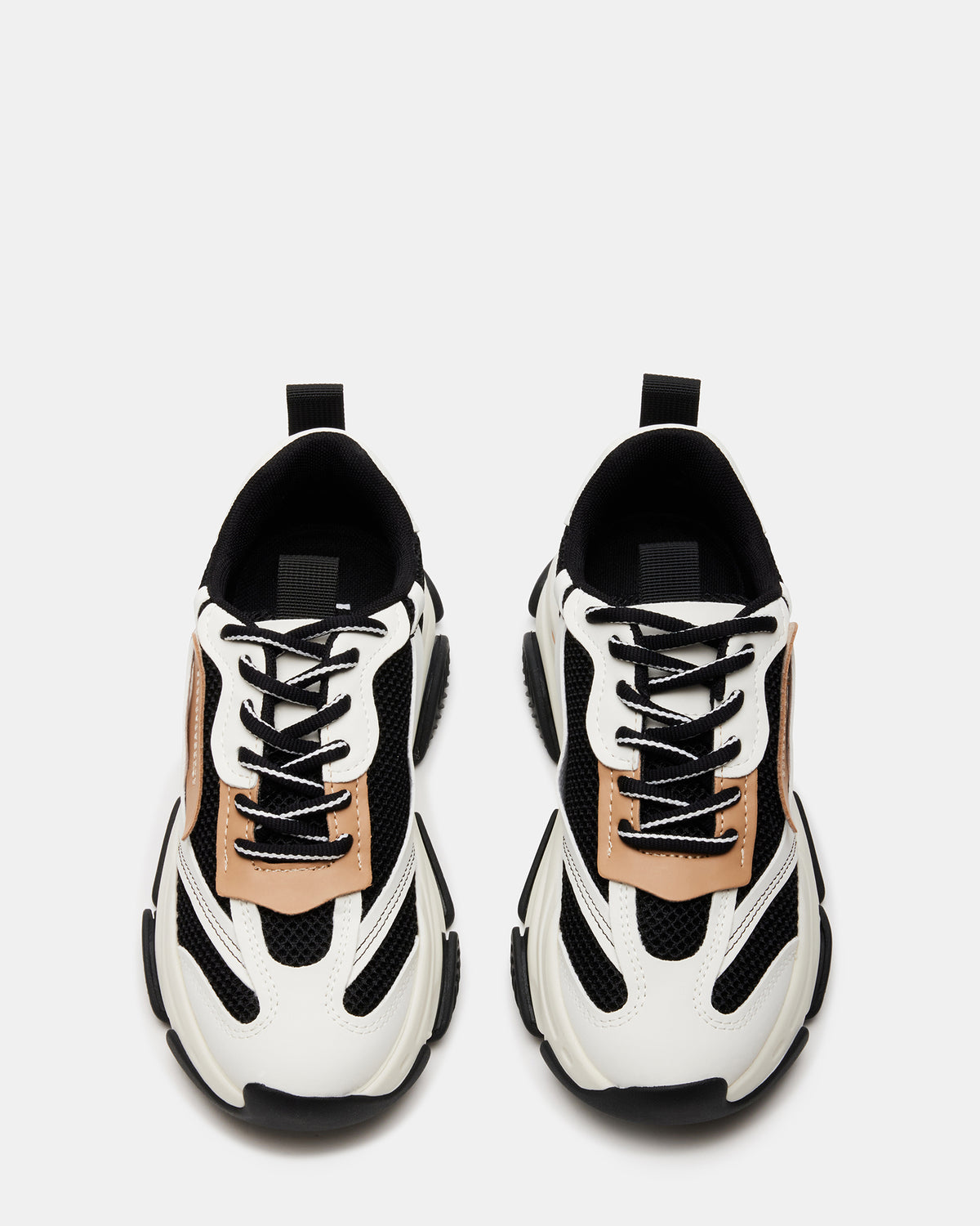 POSSESSION Black/Tan Platform Lace-Up Women's Sneaker | Steve Madden outlet