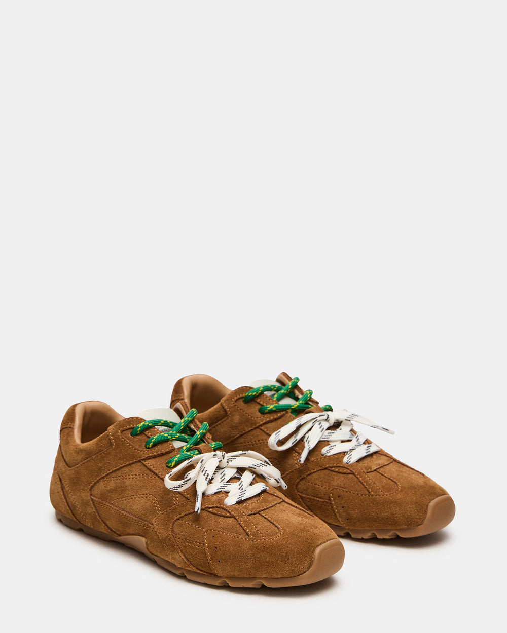 AZIEL Camel Suede Low-Top Lace-Up Women's Sneakers | Steve Madden for Sale