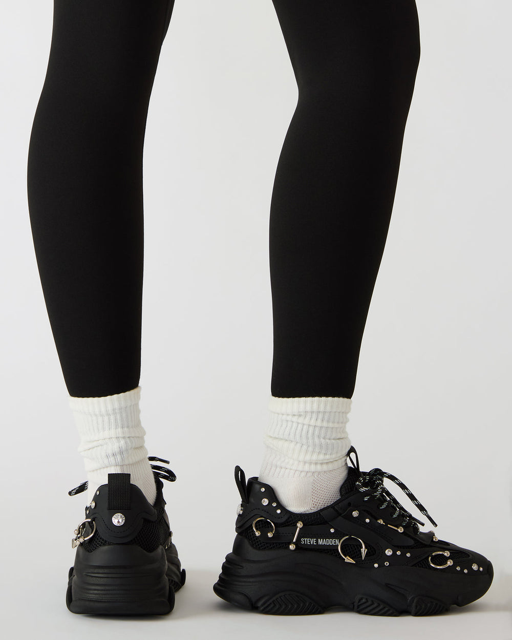 POSSESSION Piercing Black Platform Lace-Up Women's Sneaker | Steve Madden near me