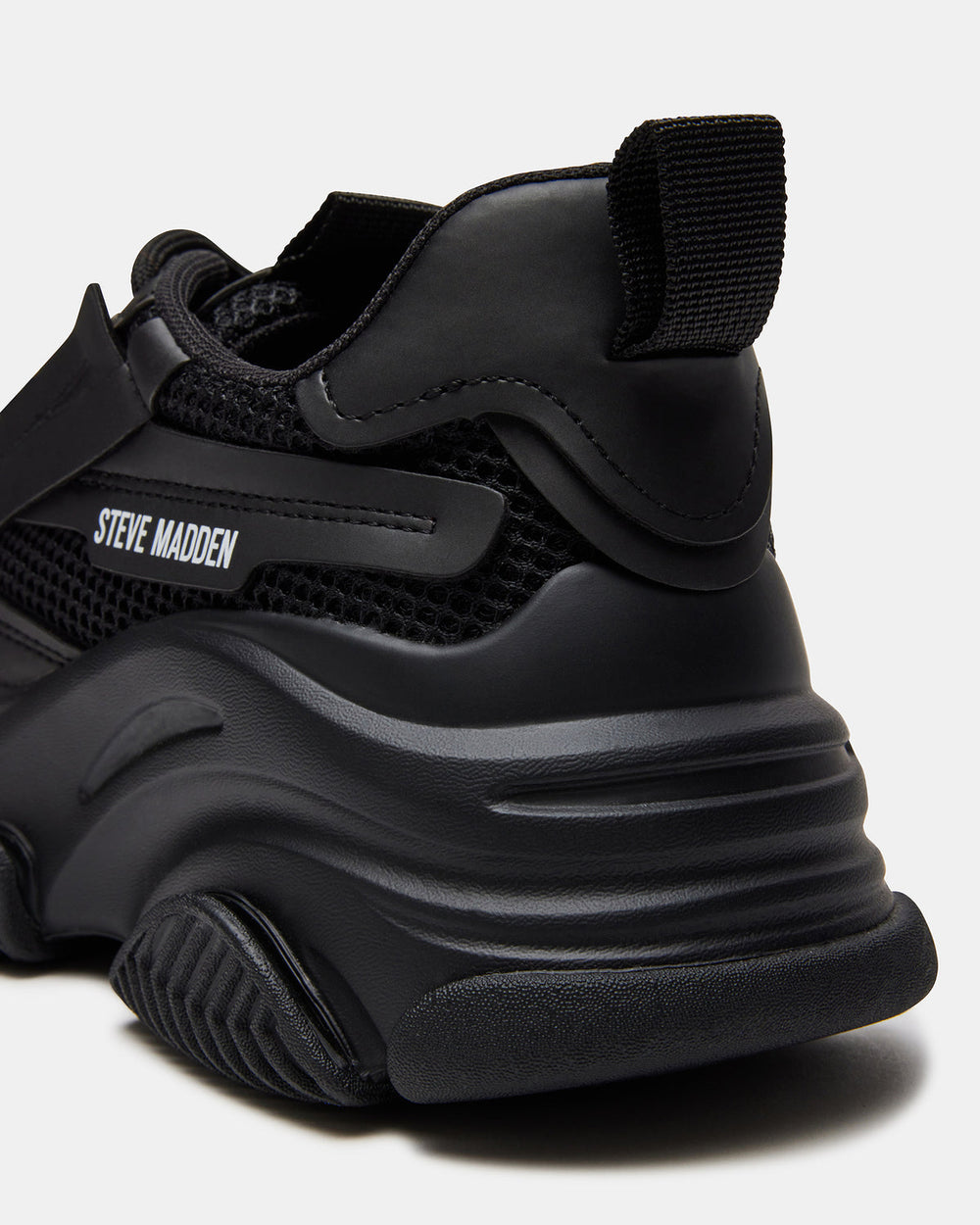 POSSESSION Black Platform Lace-Up Women's Sneaker | Steve Madden Sale