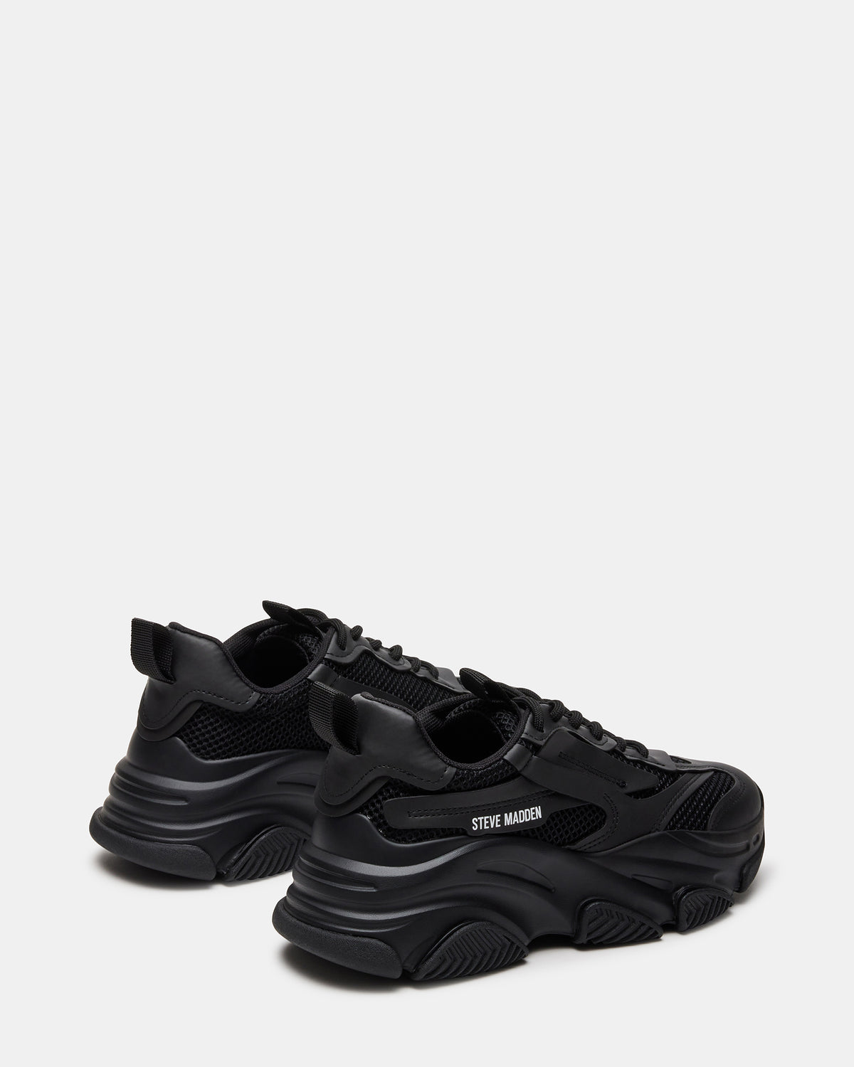 POSSESSION Black Platform Lace-Up Women's Sneaker | Steve Madden Sale
