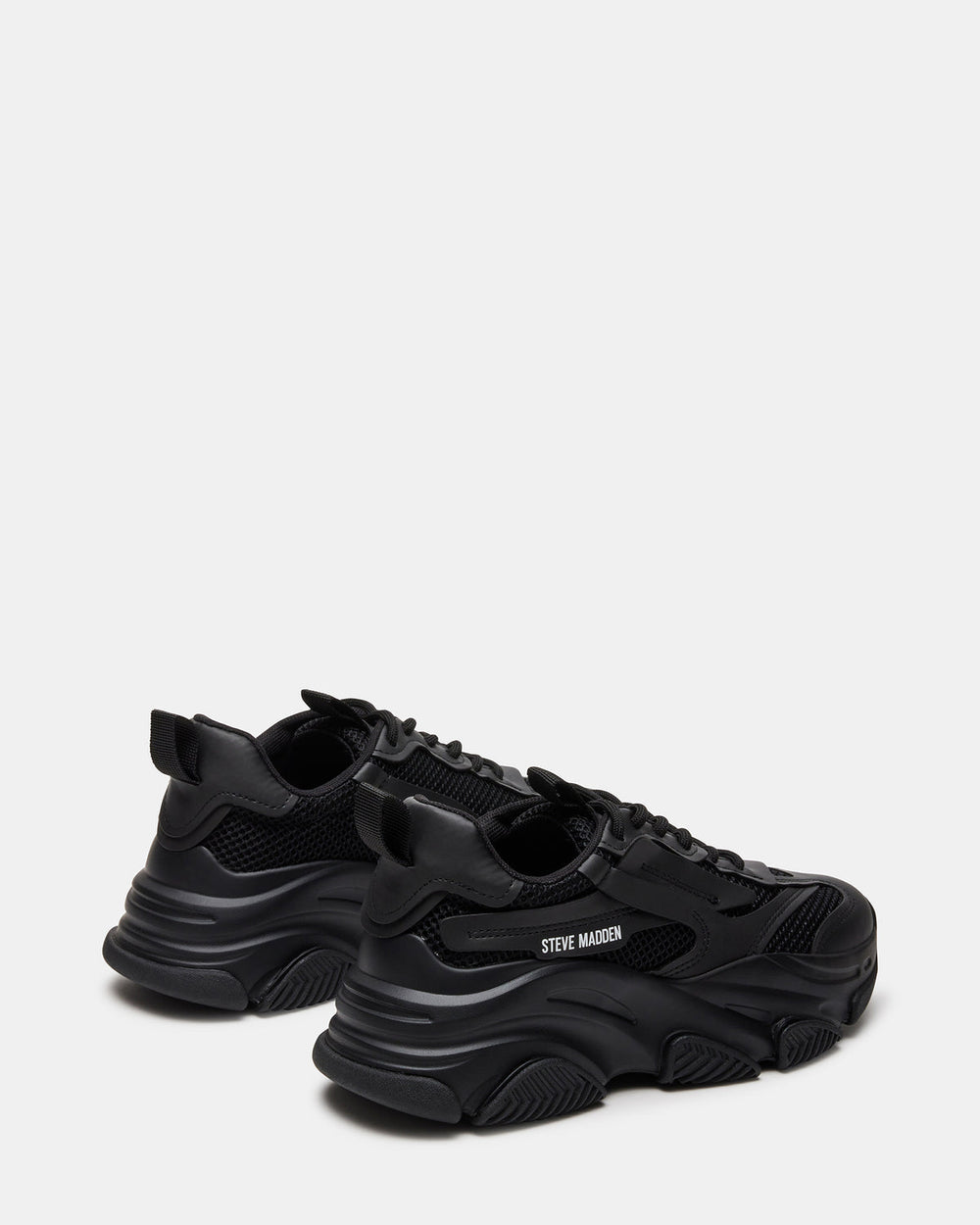 POSSESSION Black Platform Lace-Up Women's Sneaker | Steve Madden Sale