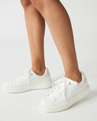 CATCHER White Suede Women's Low-Top Lace-Up Sneaker | Steve Madden discount