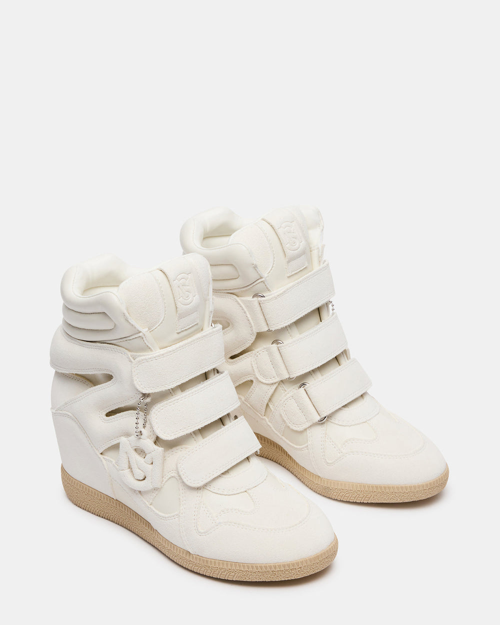 MAVIS White Suede High-Top Velcro Women's Sneaker | Steve Madden US