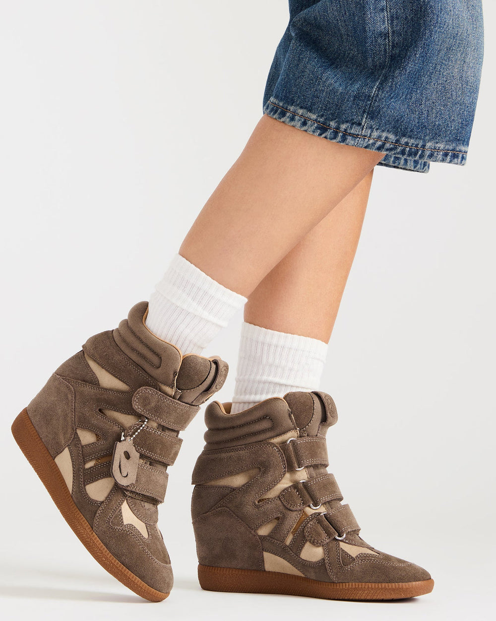 MAVIS White Suede High-Top Velcro Women's Sneaker | Steve Madden US