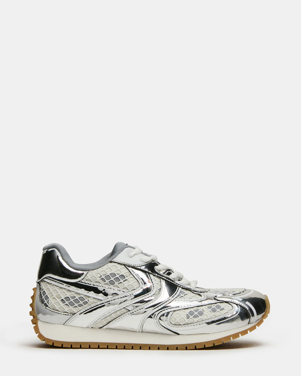 PAGER Silver Multi Low-Top Lace-Up Mesh Women's Sneaker | Steve Madden outlet