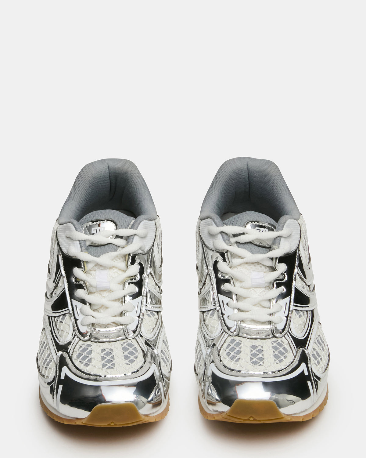 PAGER Silver Multi Low-Top Lace-Up Mesh Women's Sneaker | Steve Madden outlet