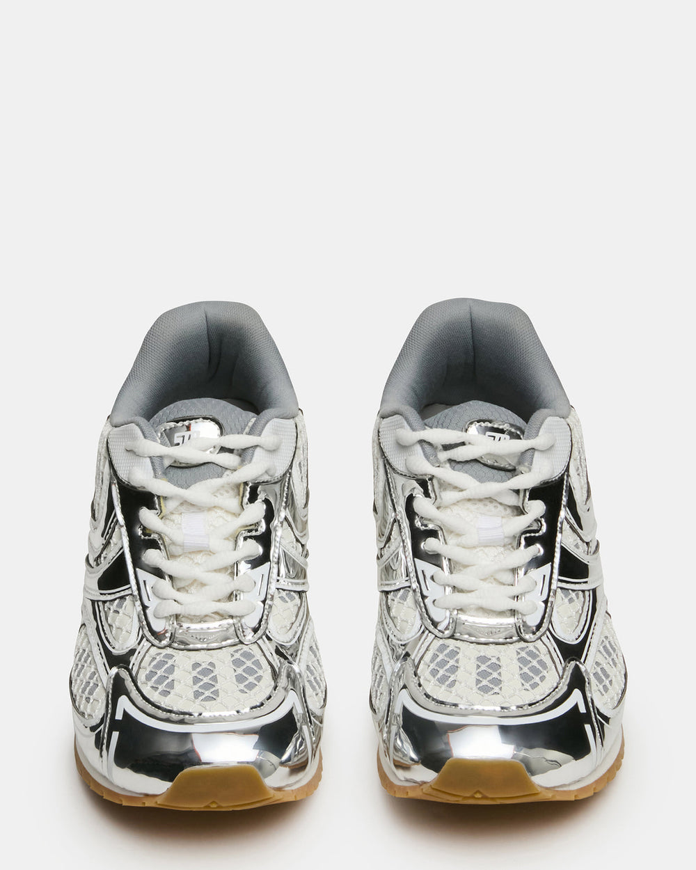 PAGER Silver Multi Low-Top Lace-Up Mesh Women's Sneaker | Steve Madden outlet