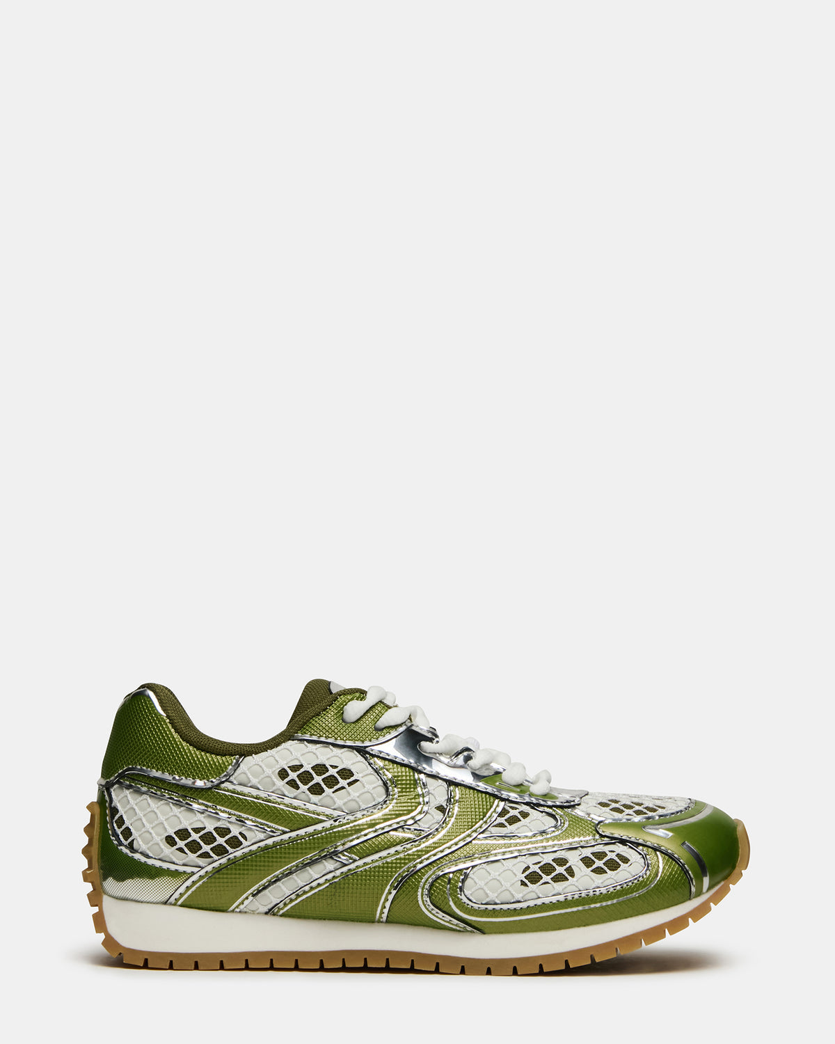 PAGER Green Multi Low-Top Lace-Up Mesh Women's Sneaker | Steve Madden Sale