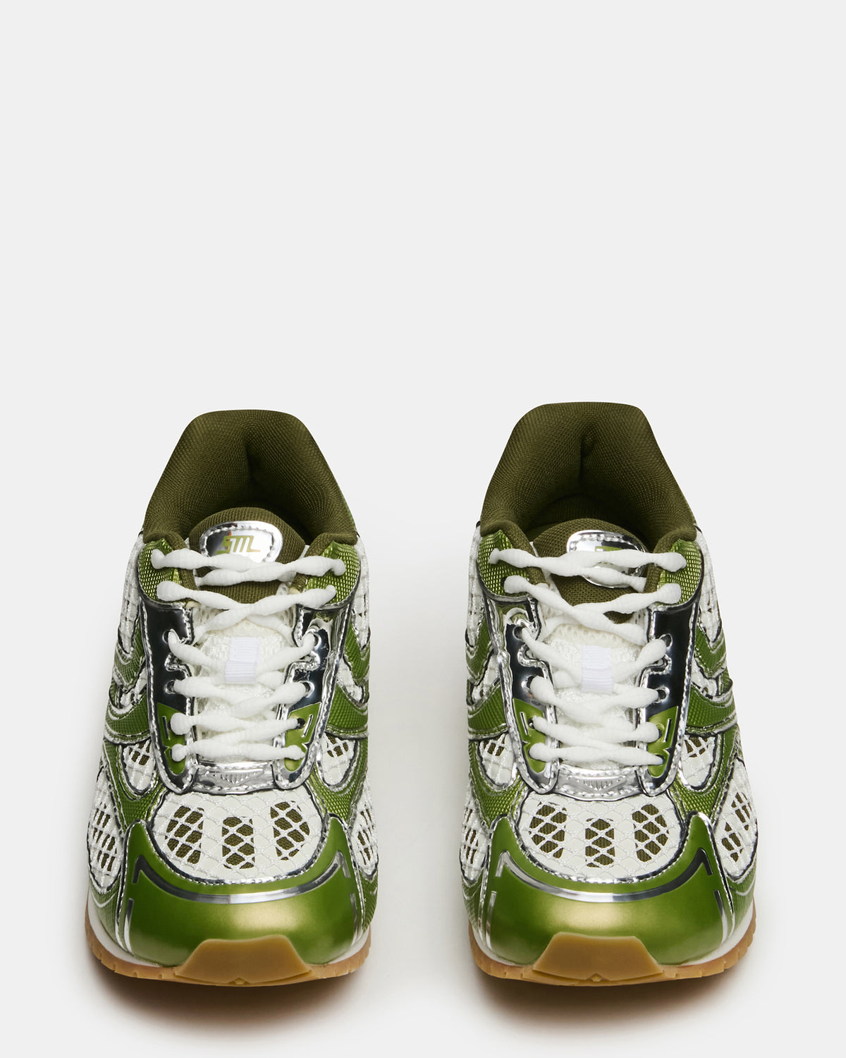 PAGER Green Multi Low-Top Lace-Up Mesh Women's Sneaker | Steve Madden Sale