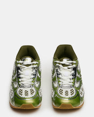 PAGER Green Multi Low-Top Lace-Up Mesh Women's Sneaker | Steve Madden Sale