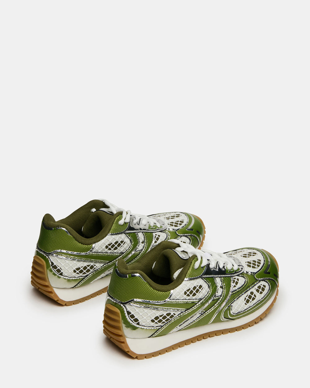 PAGER Green Multi Low-Top Lace-Up Mesh Women's Sneaker | Steve Madden Sale